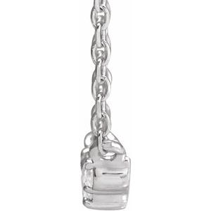 14K White Gold 13.87 X 4.18 Mm 18 In Polished .06 Ctw Petite Scattered Rose-Cut Natural Diamond Necklace
