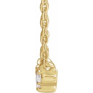 14K Yellow Gold 13.87 X 4.18 Mm 18 In Polished .06 Ctw Petite Scattered Rose-Cut Natural Diamond Necklace