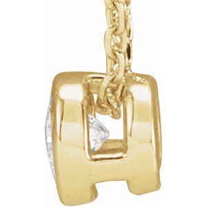 14K Yellow Gold Round 3Mm Gh Si1-Si2 1/10 Ct Lab Grown Diamond Solitaire Bezel-Set Necklace, Length: 18 In