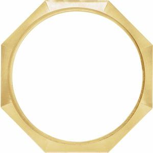 18K Yellow Gold 3 Mm Polished Geometric Octagon Band Size 6.5
