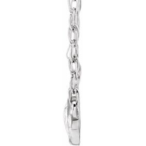 14K White Gold Round 3Mm Ghi Vs/Si1 1/5 Ctw Natural Diamond Rose Cut 3-Stone Necklace, Length: 18 In