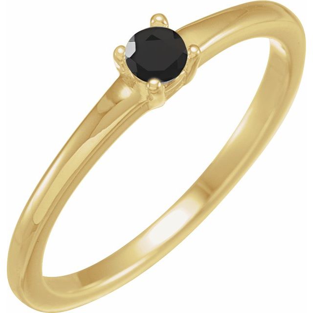 14K Yellow Or White Gold Round 3 Mm Polished Natural Gemtone Ring, Size 7