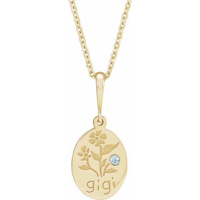 14K Yellow Gold Round 1.5Mm I1, G-H 16-18 In Polished .015 Ct Natural Diamond Gigi Necklace