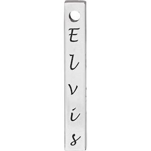 14K Yellow Or White Or Rose Gold Or Sterling Silver Or Platinum Polished Engravable Four-Sided Vertical Bar Slide Pendant