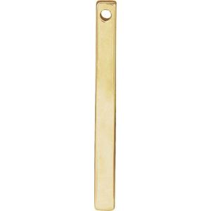 14K Yellow Or White Or Rose Gold Or Sterling Silver Or Platinum Polished Engravable Four-Sided Vertical Bar Slide Pendant