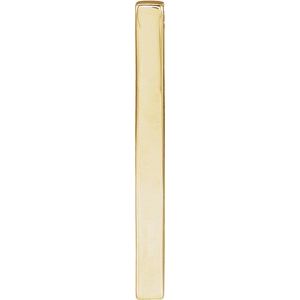 14K Yellow Or White Or Rose Gold Or Sterling Silver Or Platinum Polished Engravable Four-Sided Vertical Bar Slide Pendant