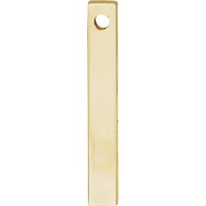 14K Yellow Or White Or Rose Gold Or Sterling Silver Or Platinum Polished Engravable Four-Sided Vertical Bar Slide Pendant