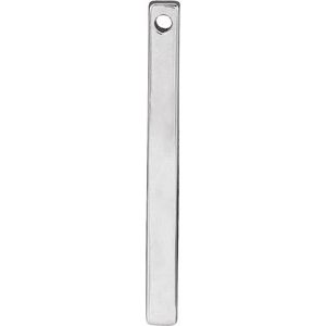 14K Yellow Or White Or Rose Gold Or Sterling Silver Or Platinum Polished Engravable Four-Sided Vertical Bar Slide Pendant