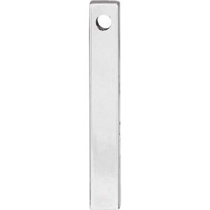 14K Yellow Or White Or Rose Gold Or Sterling Silver Or Platinum Polished Engravable Four-Sided Vertical Bar Slide Pendant