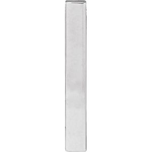 14K Yellow Or White Or Rose Gold Or Sterling Silver Or Platinum Polished Engravable Four-Sided Vertical Bar Slide Pendant