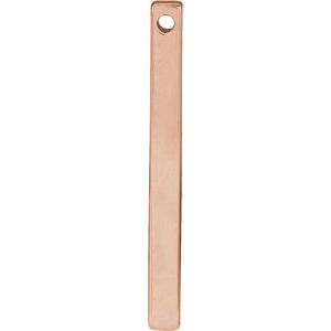 14K Yellow Or White Or Rose Gold Or Sterling Silver Or Platinum Polished Engravable Four-Sided Vertical Bar Slide Pendant