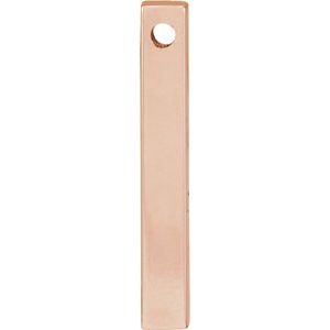 14K Yellow Or White Or Rose Gold Or Sterling Silver Or Platinum Polished Engravable Four-Sided Vertical Bar Slide Pendant