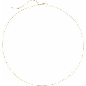 14K Yellow Gold Adjustable Threader Rolo Chain, Length: 6-8 In, Width: 1 Mm
