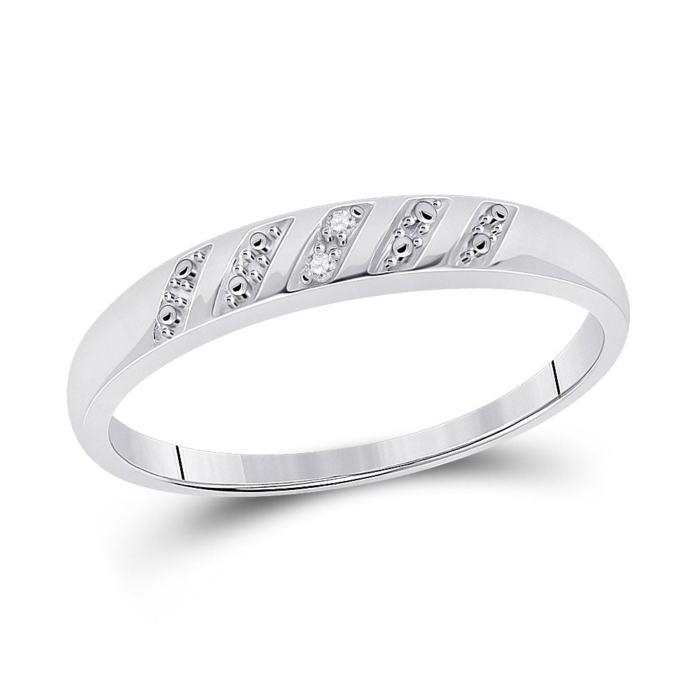 Sterling Silver His Hers Round Diamond Cluster Matching Wedding Set 1/10 Cttw, Womens Size: 5-10, Mens Size: 7-13