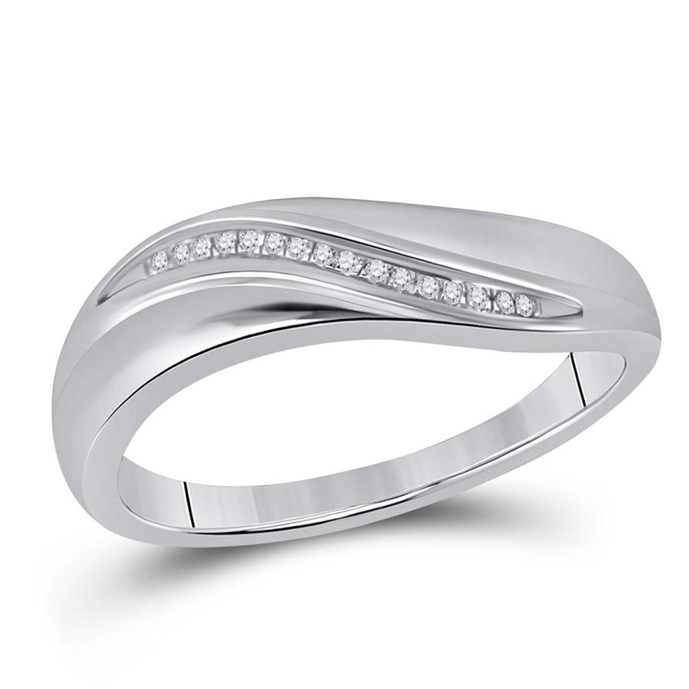 Sterling Silver His Hers Round Diamond Solitaire Matching Wedding Set 1/5 Cttw, Womens Size: 5-10, Mens Size: 7-13