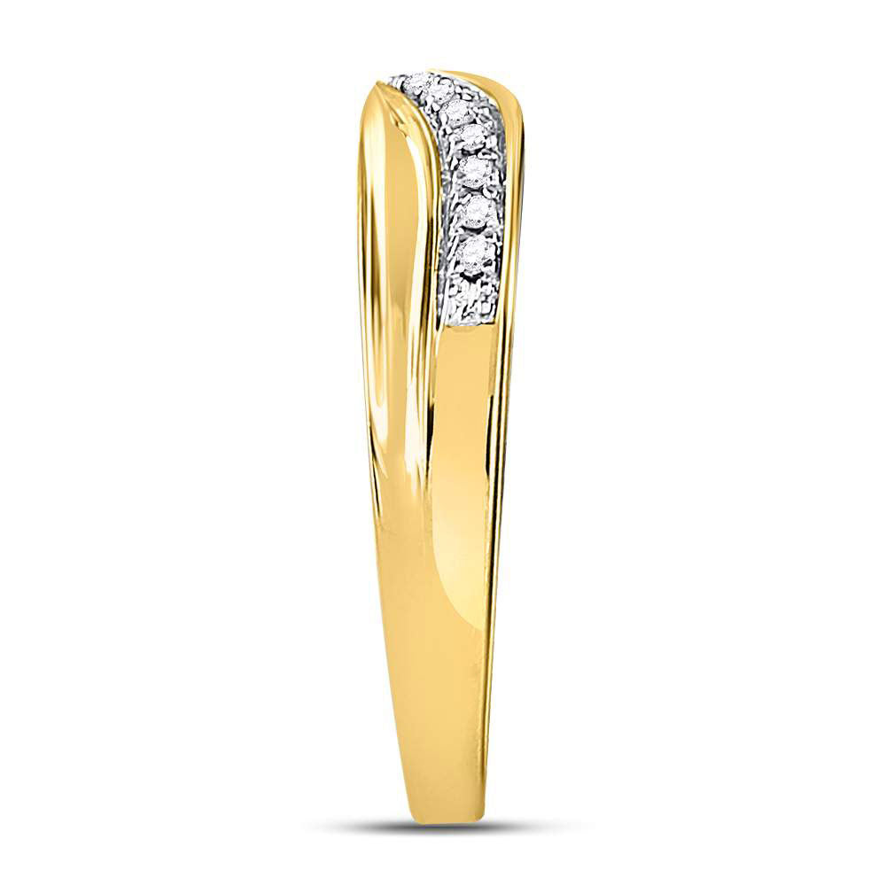 10K Yellow Gold His Hers Round Diamond Cluster Matching Wedding Set 1/3 Cttw, Womens Size: 5-10, Mens Size: 7-13