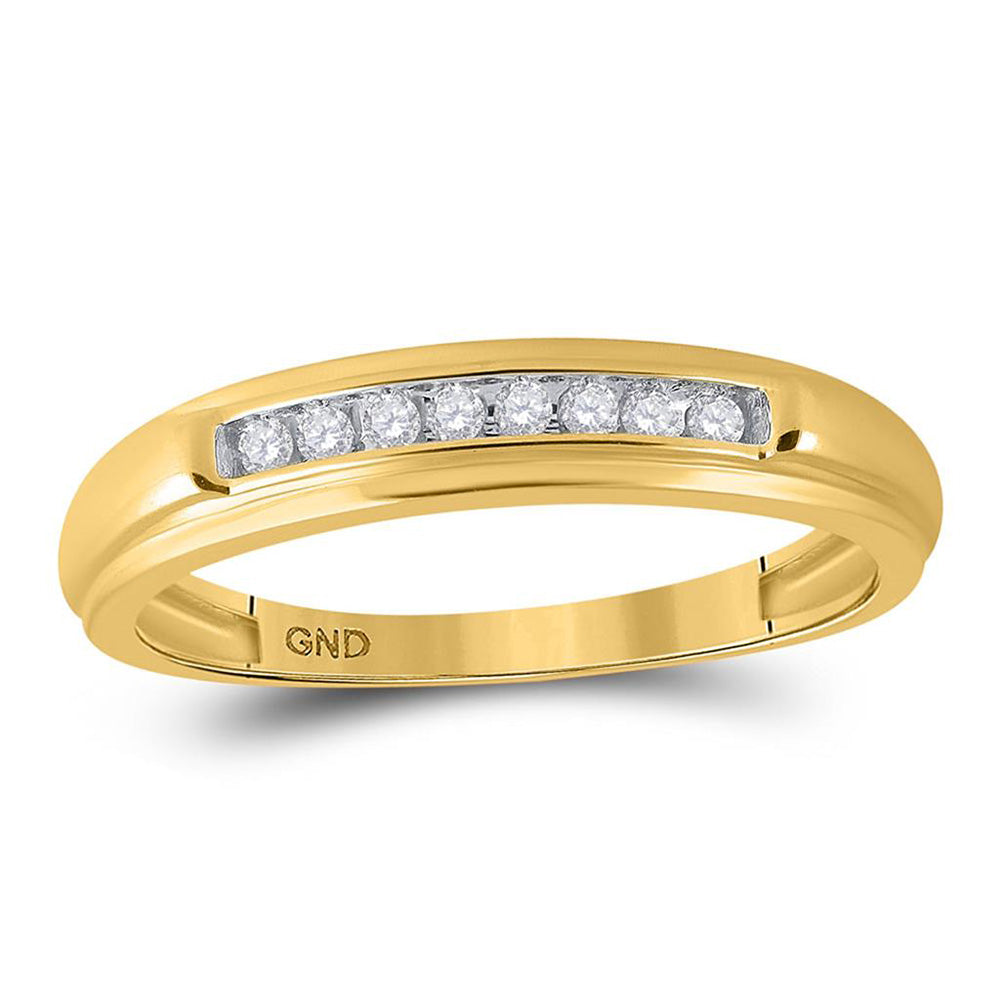 10K Yellow Gold His Hers Round Diamond Solitaire Matching Wedding Set 3/8 Cttw, Womens Size: 5-10, Mens Size: 7-13