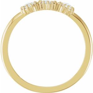 14K Yellow Gold Round 3.5 Mm 1/4 Ctw Natural Diamond 3-Stone Anniversary Band Size 7