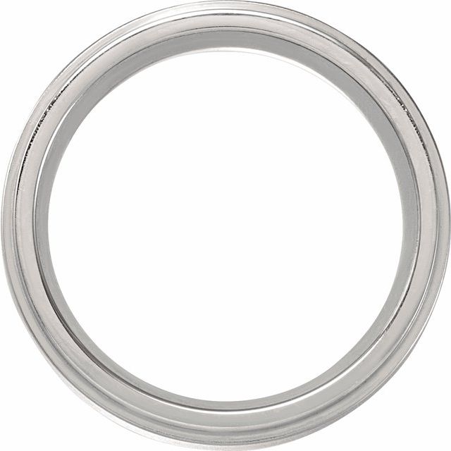 Titanium 5 Mm Polished Stepped-Edge Comfort-Fit Flat Band With Oxidized Finish Size 10.5