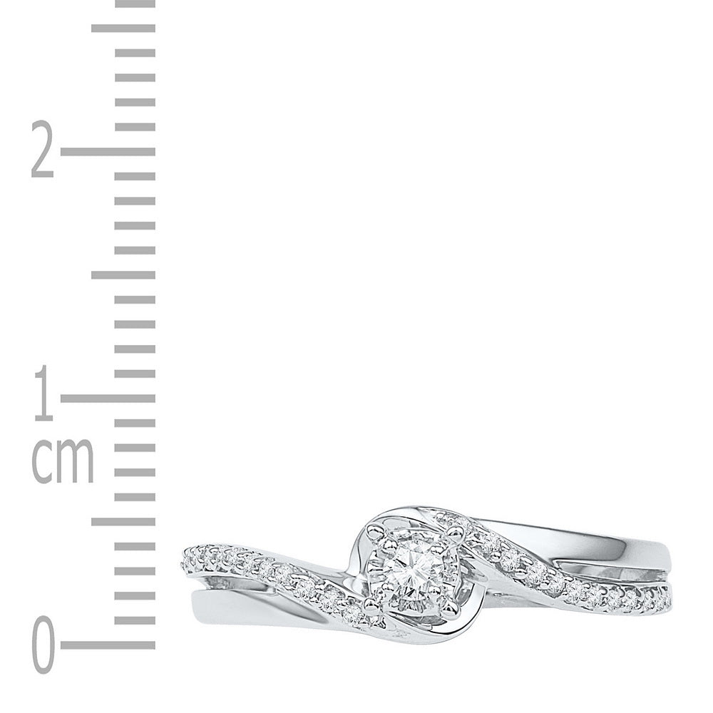 10K White Gold Round Diamond Solitaire Bridal Wedding Engagement Ring 1/8 Cttw, Womens Size: 5-10