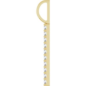 14K Yellow Gold 10-Stone Round 1.7 Mm Si1-Si2, Gh Polished 1/6 Ctw Lab-Grown Diamond Vertical Bar Pendant