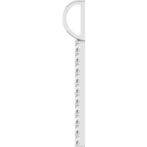 14K White Gold 10-Stone Round 1.7 Mm Si1-Si2, Gh Polished 1/6 Ctw Lab-Grown Diamond Vertical Bar Pendant