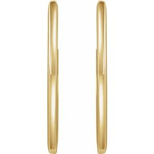 14K Yellow Gold 26 X 10 Mm 1.7 Mm Pair Friction Backs Polished Teardrop Hoop Earrings