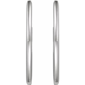Sterling Silver 26 X 10 Mm 1.7 Mm Pair Friction Backs Included Polished Teardrop Hoop Earrings