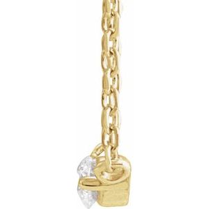 14K Yellow Gold Round 2.5Mm G-H I1 1/10 Ctw Natural Diamond Graduated Necklace, Length: 16 In