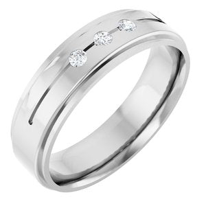 Platinum Round 2 Mm G-H Si2-Si3 1/10 Ctw Natural Diamond Band Size 10.5