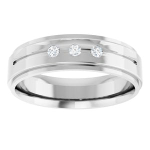 14K White Gold Round 2 Mm G-H Si2-Si3 1/10 Ctw Natural Diamond Band Size 7.5