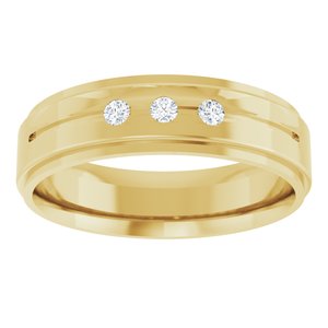 14K Yellow Gold Round 2 Mm G-H Si2-Si3 1/10 Ctw Natural Diamond Band Size 9