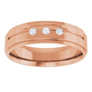 14K Rose Gold Round 2 Mm G-H Si2-Si3 .08 Ctw Natural Diamond Band Size 10