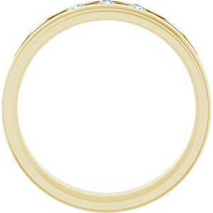 14K Yellow Gold Round 2 Mm G-H Si2-Si3 1/10 Ctw Natural Diamond Band Size 9