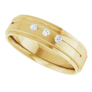 14K Yellow Gold Round 2 Mm G-H Si2-Si3 1/10 Ctw Natural Diamond Band Size 7.5