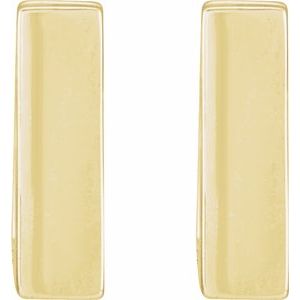 14K Yellow Gold 10 X 10 Mm Pair Hinged Polished Square Hoop Huggie Earrings