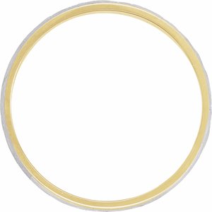 14K White/Yellow Or Yellow/White Or Rose/White Or White/Rose Gold Polished Flat Diamond Edge Inlay Band