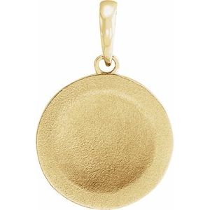 14K Yellow Gold 19.1 X 12 Mm Polished Floral Style Pendant