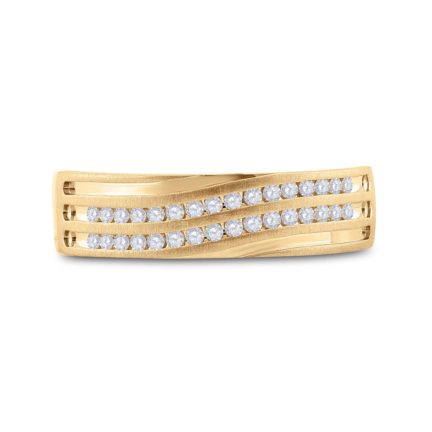 10K Yellow Or White Gold Mens Round Diamond Wedding Band Ring 1/4 Cttw, Mens Size: 7-13