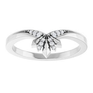 14K White Gold Natural Diamond Round Natural Diamond Polished .03 Ctw Natural Diamond Contour Band Size 7