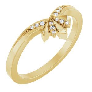 14K Yellow Gold Natural Diamond Round Natural Diamond Polished .03 Ctw Natural Diamond Contour Band Size 7
