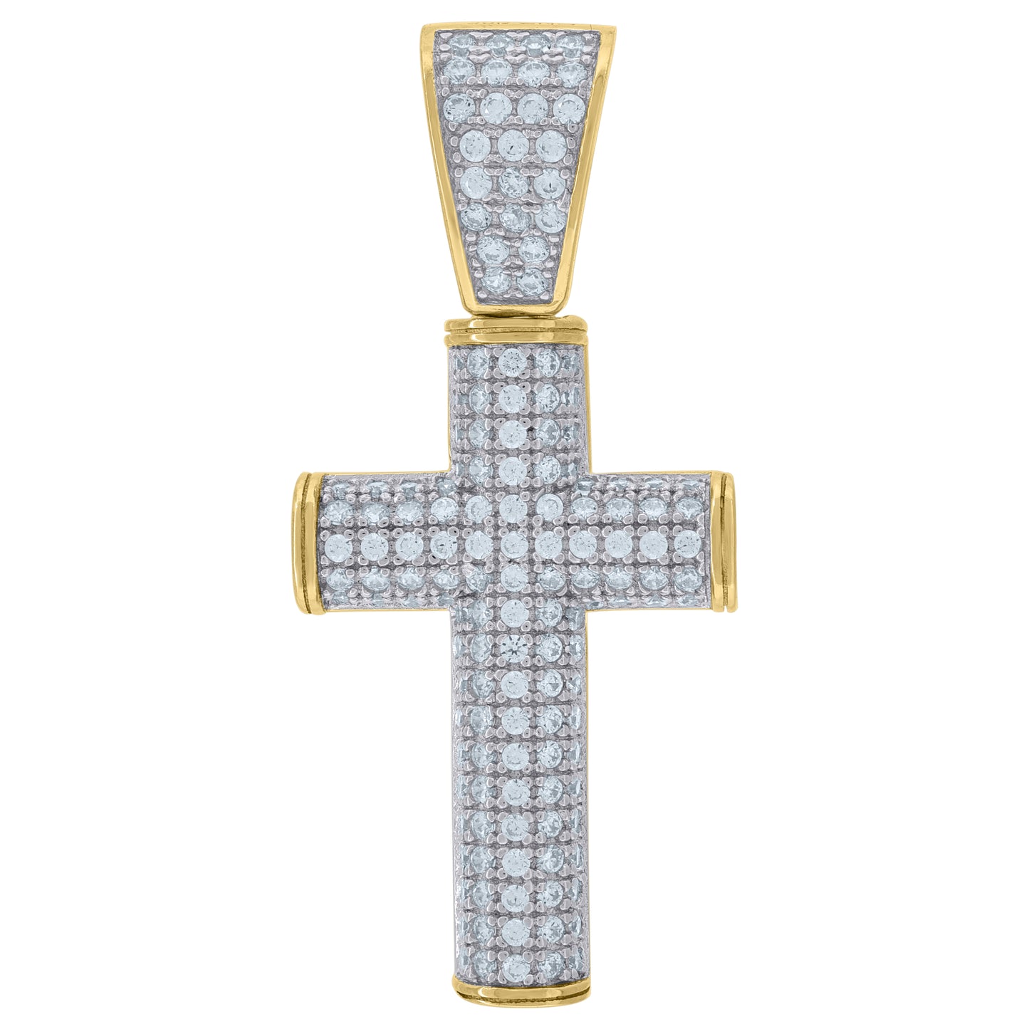 Sterling Silver Unisex Cubic Zirconia Cross Religious Charm Pendant