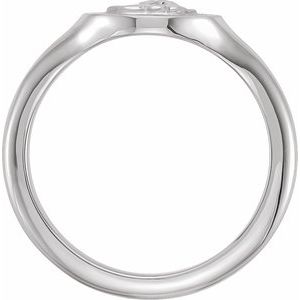 Sterling Silver 8.84 Mm Bead Blast/Polished Polished Cherub Angel Signet Pinky Ring Size 4