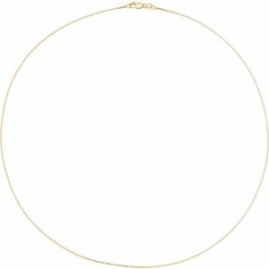 10K Yellow Gold Box Chain, Length: 18 In, Width: 1 Mm