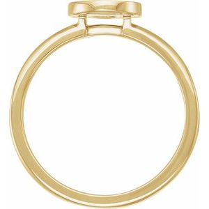 14K Yellow Gold Polished Jesus Ring Size 7
