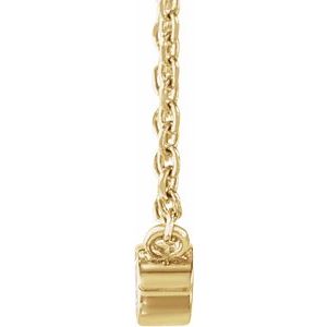 14K Yellow Gold Round 1.5Mm Gh I1 .015 Ct Natural Diamond Bezel-Set Solitaire Necklace, Length: 18 In