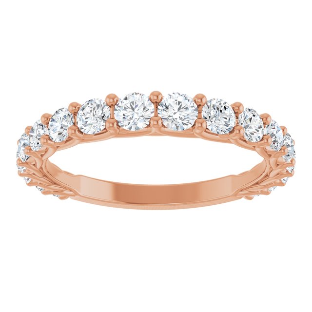 14K Yellow Or White Or Rose Gold Or Platinum Round I1, G-H Polished Lab-Grown Diamond Matching Band, Size 7