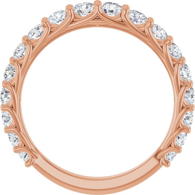 14K Yellow Or White Or Rose Gold Or Platinum Round I1, G-H Polished Lab-Grown Diamond Matching Band, Size 7