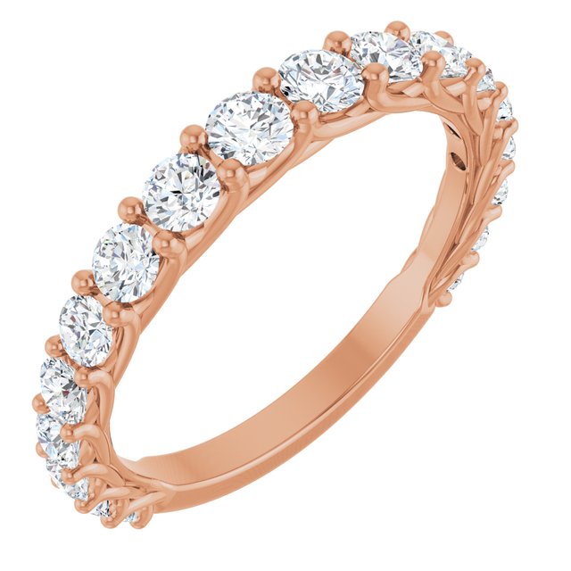 14K Yellow Or White Or Rose Gold Or Platinum Round I1, G-H Polished Lab-Grown Diamond Matching Band, Size 7