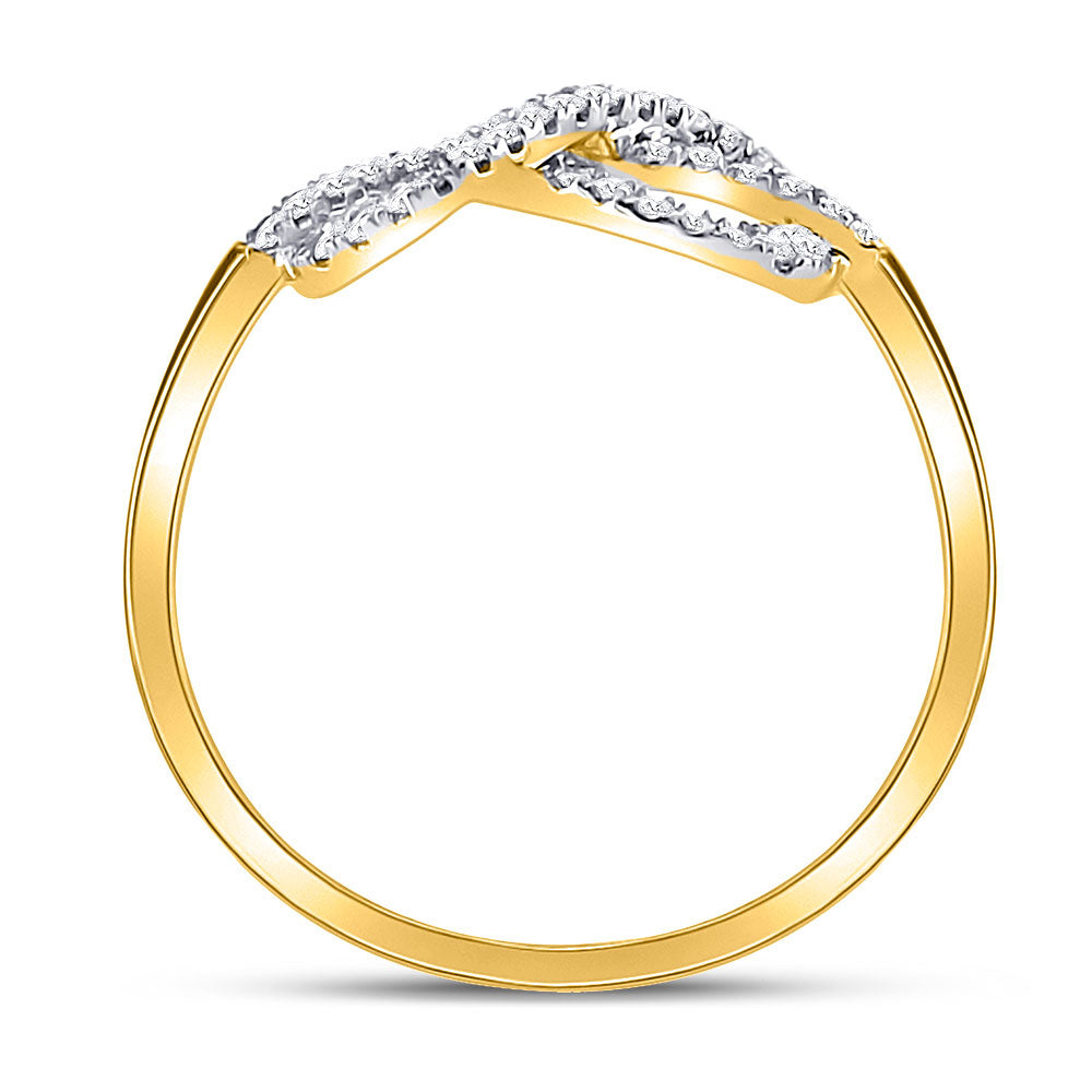 10K Yellow Gold Womens Round Diamond Infinity Fashion Ring 1/6 Cttw, Womens Size: 5-10